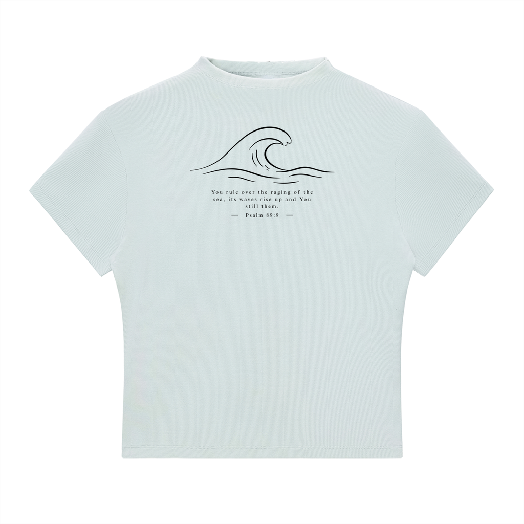 Stilled Wave Slim-Fit Mock Neck Top
