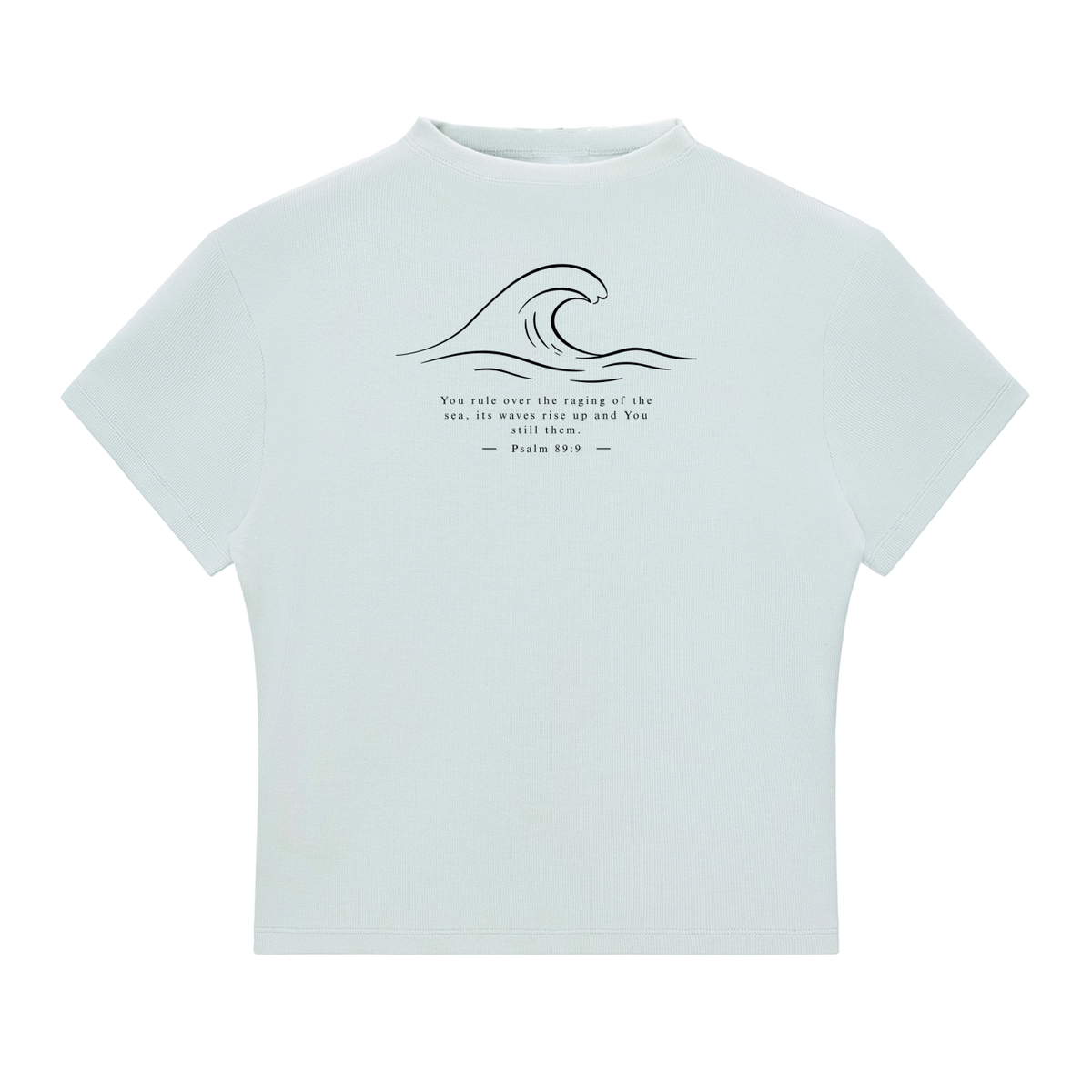 Stilled Wave Slim-Fit Mock Neck Top