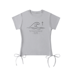 Stilled Waves Elegant Drawstring Top