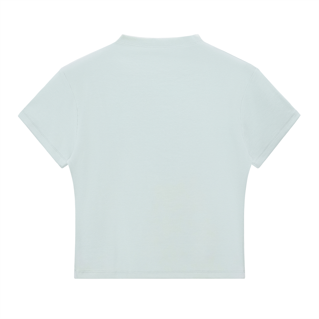 Stilled Wave Slim-Fit Mock Neck Top
