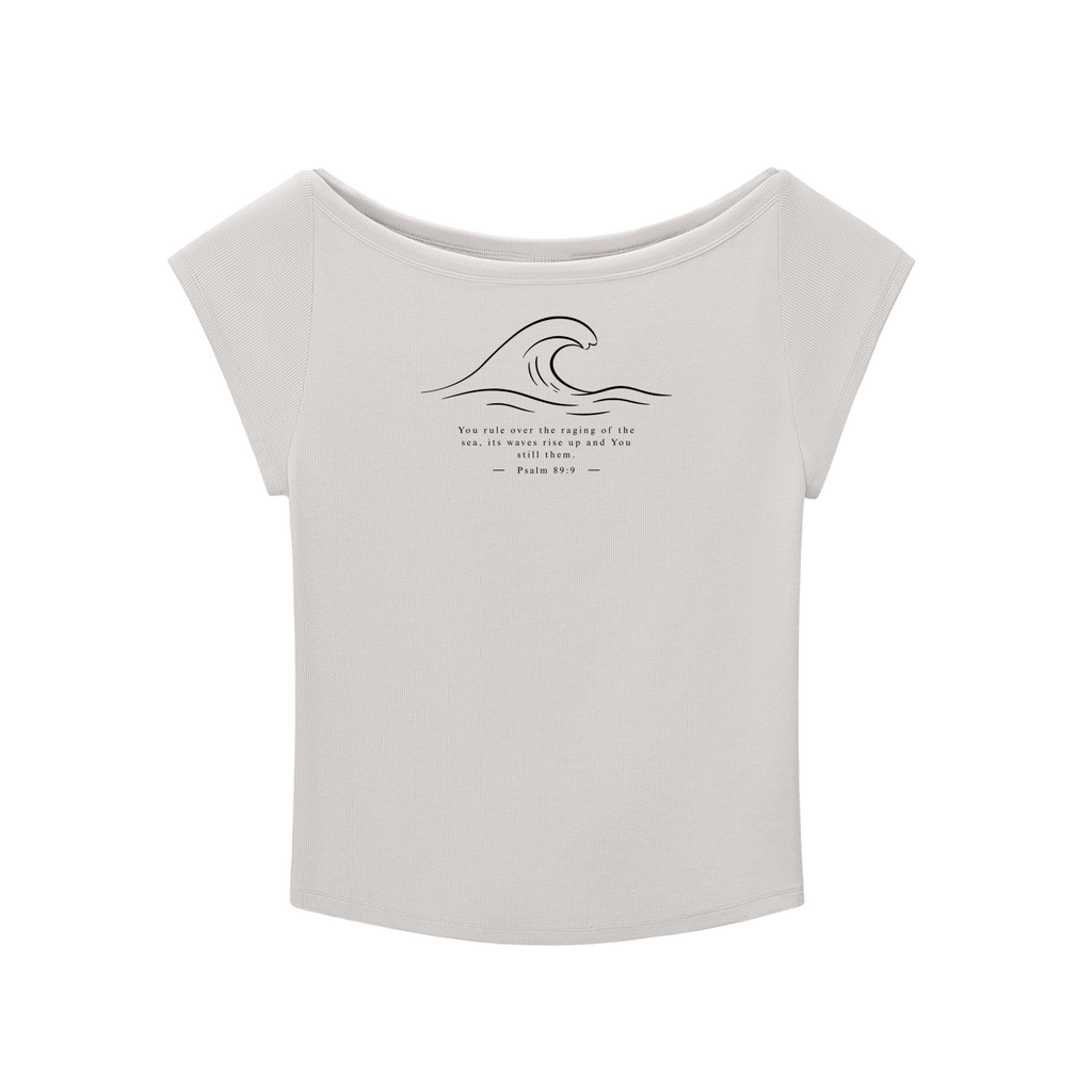 Stilled Wave Slim-Fit Wide Neck Top