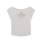 Stilled Wave Slim-Fit Wide Neck Top