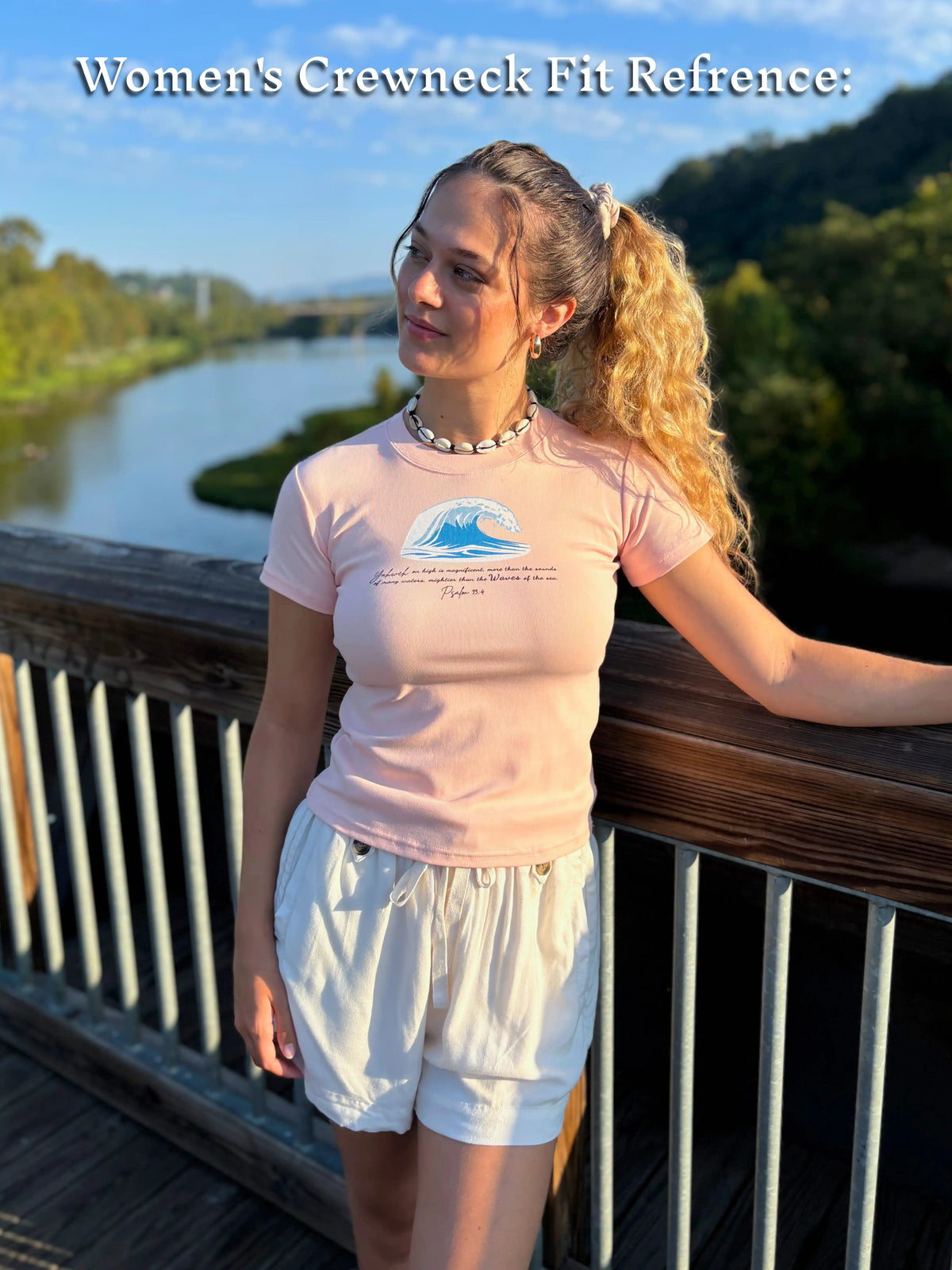 Stilled Wave Slim-Fit Women's Crewneck Tee