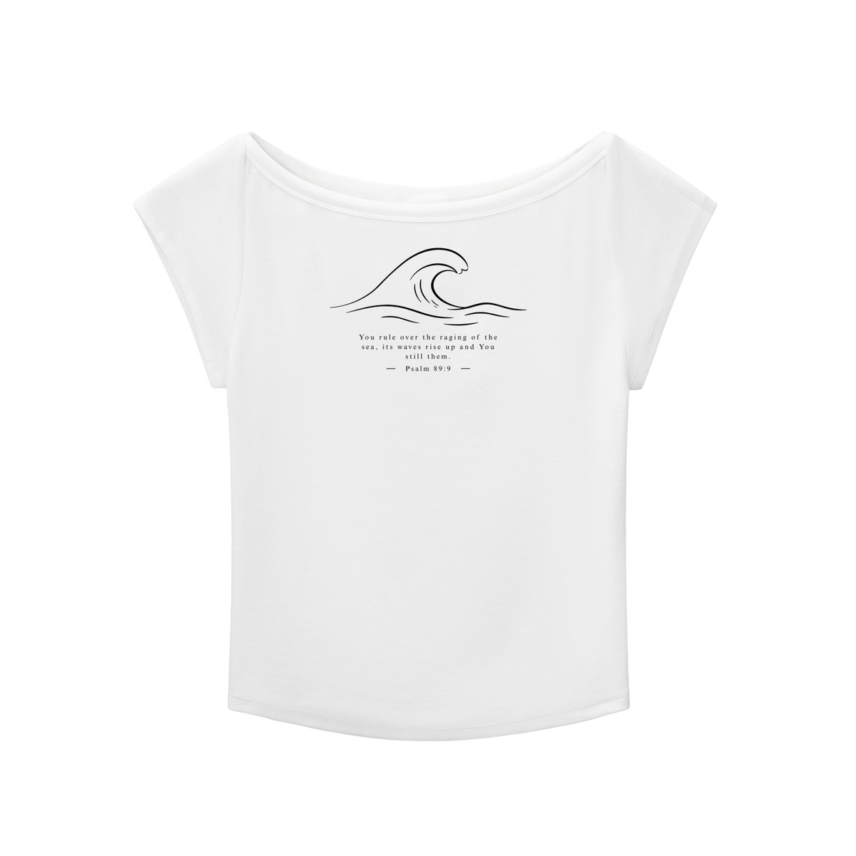 Stilled Wave Slim-Fit Wide Neck Top