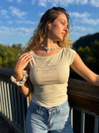 Stilled Wave Slim-Fit Wide Neck Top