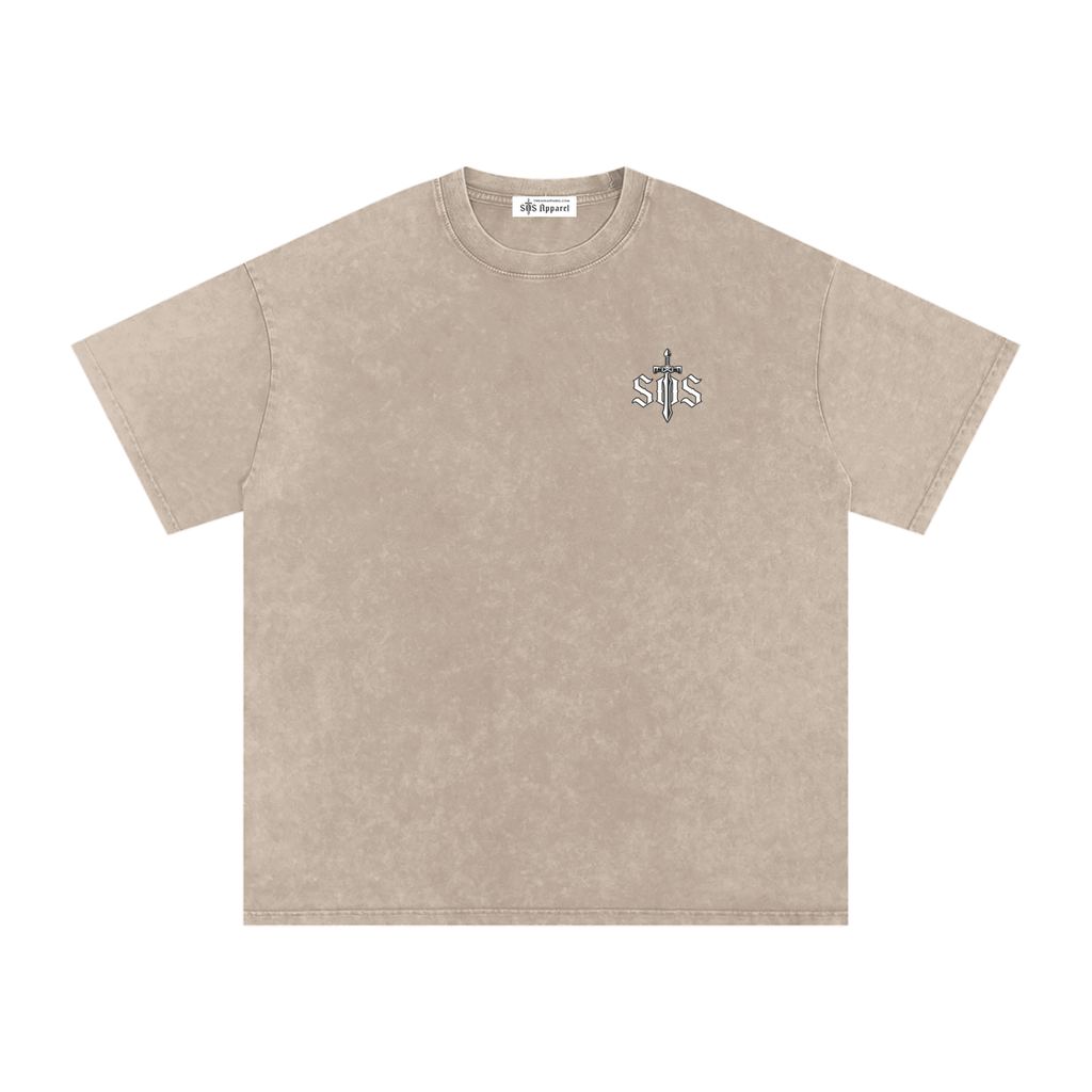 Snow Washed Oversized Cotton T-Shirt