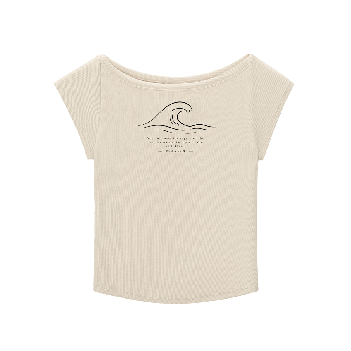Stilled Wave Slim-Fit Wide Neck Top