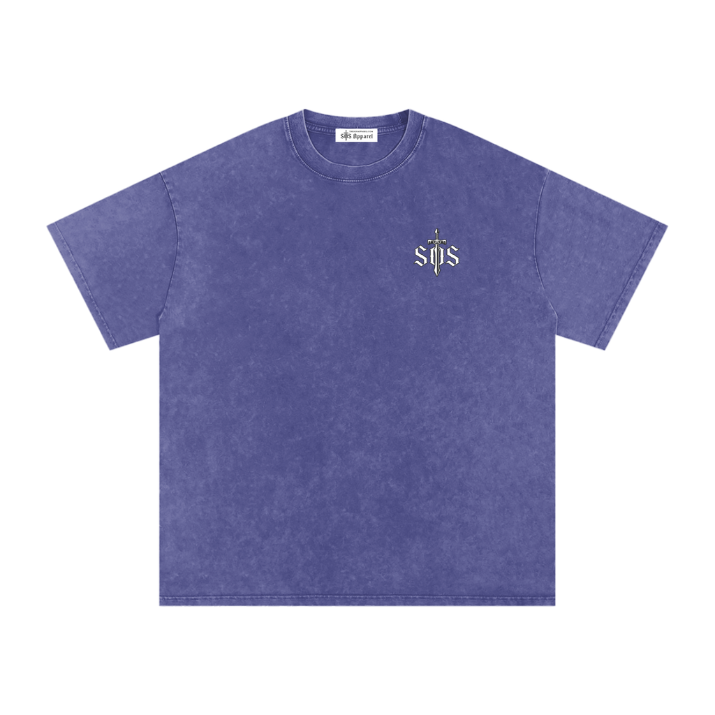 Snow Washed Oversized Cotton T-Shirt