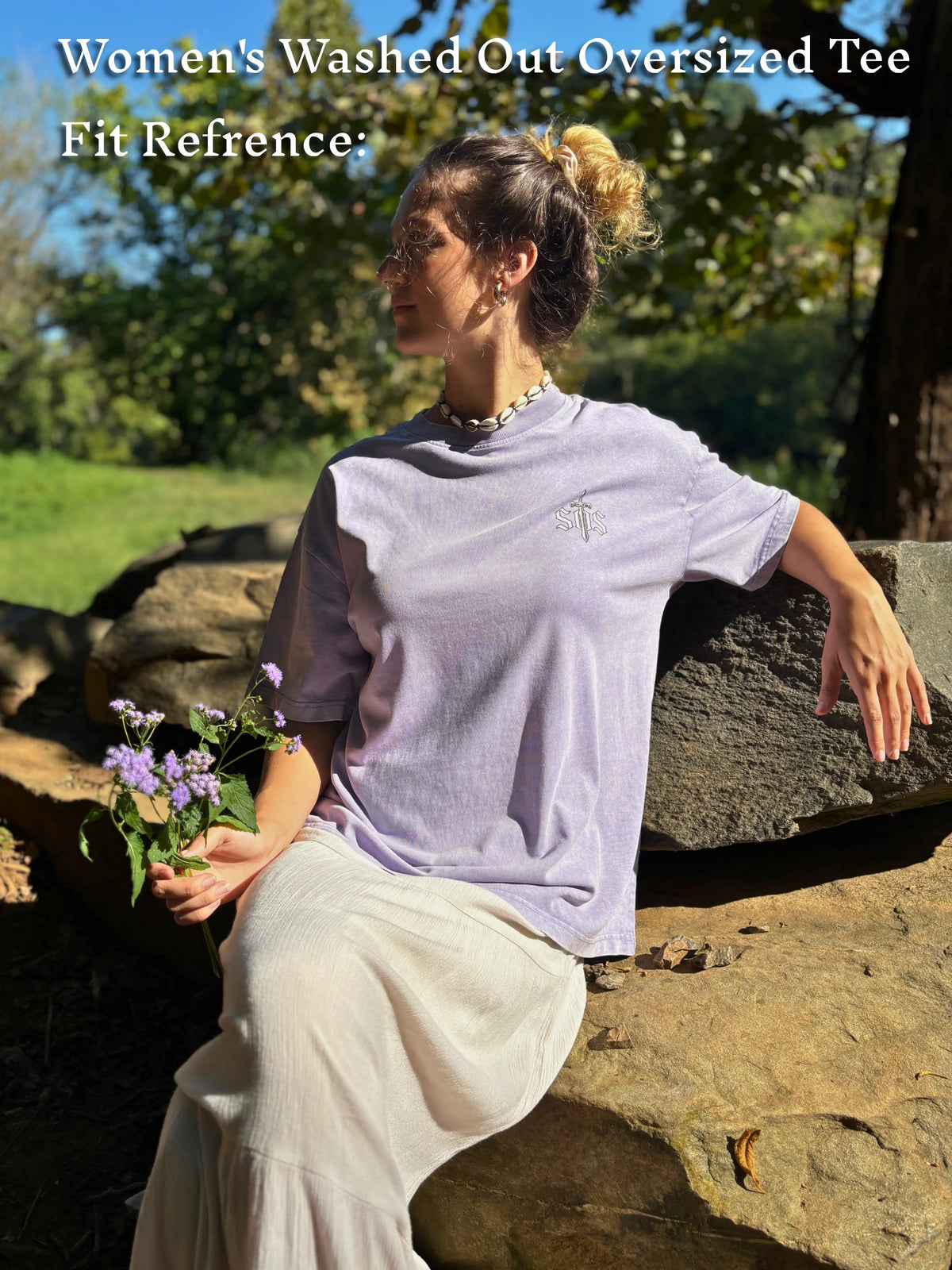 Stilled Wave Washed Out Oversized Tee
