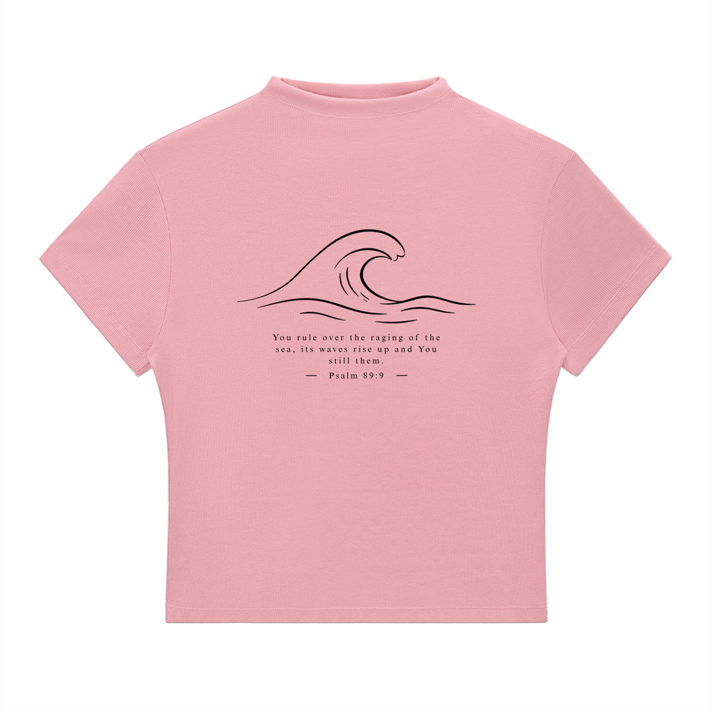 Stilled Wave Slim-Fit Mock Neck Top