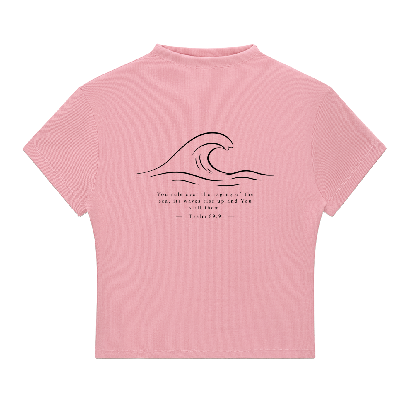 Stilled Wave Slim-Fit Mock Neck Top