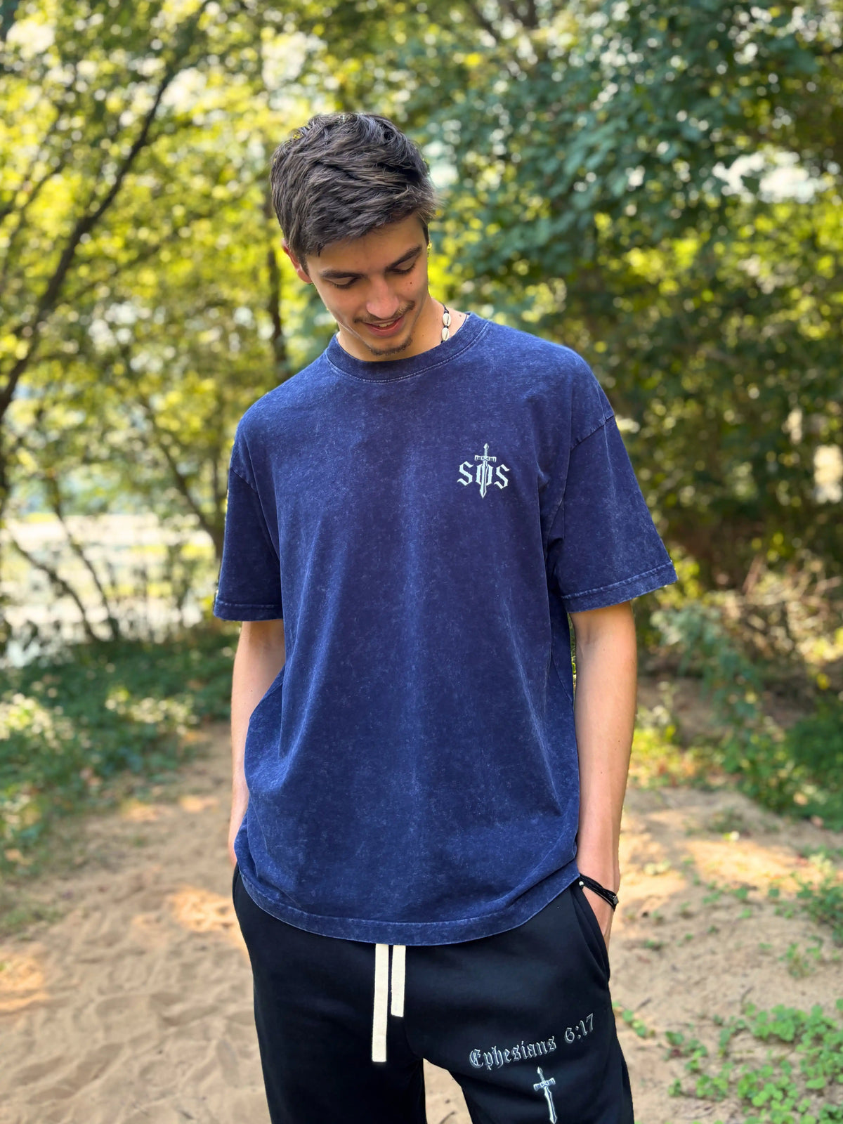 Receive the Sword of God Washed Out Oversized Tee