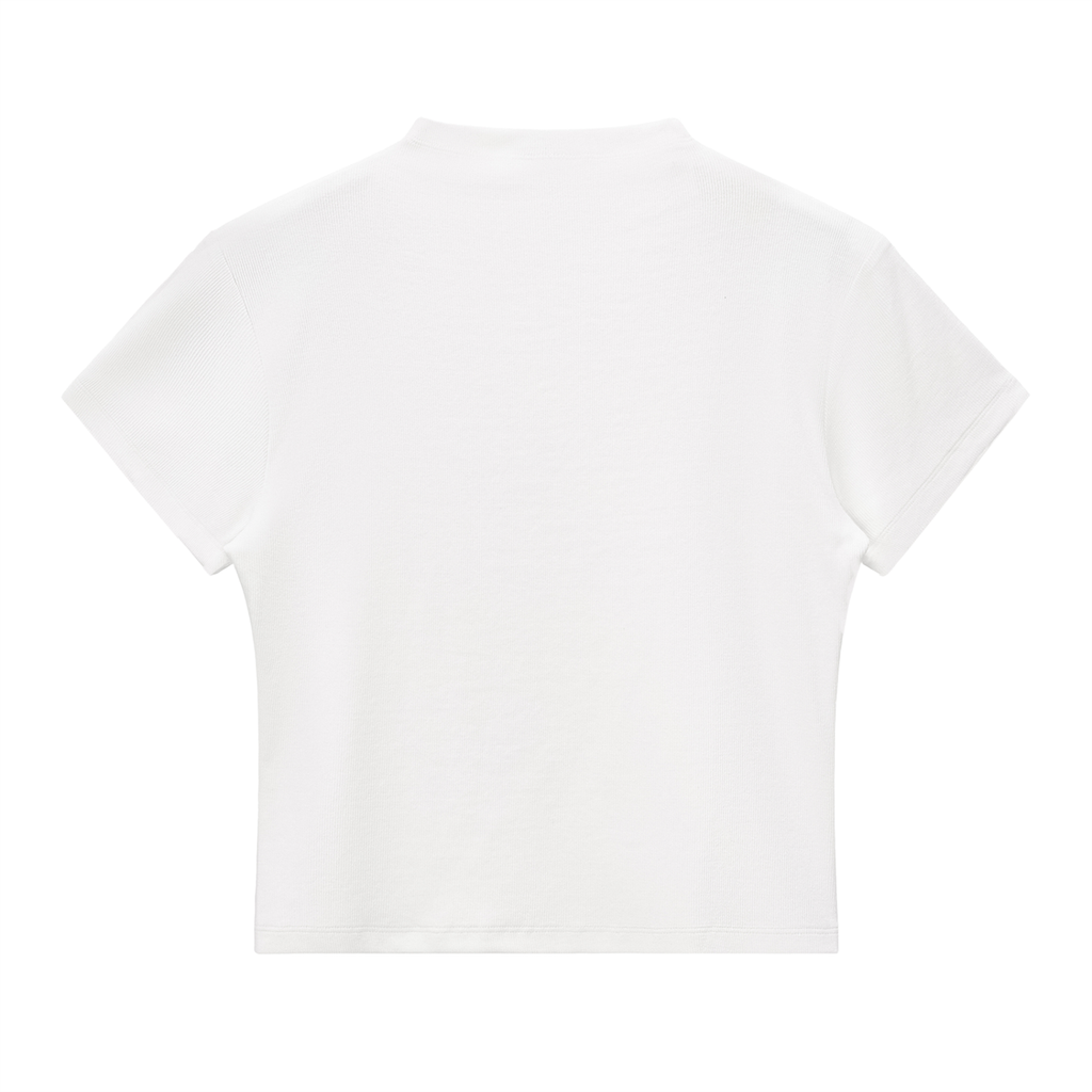 Stilled Wave Slim-Fit Mock Neck Top