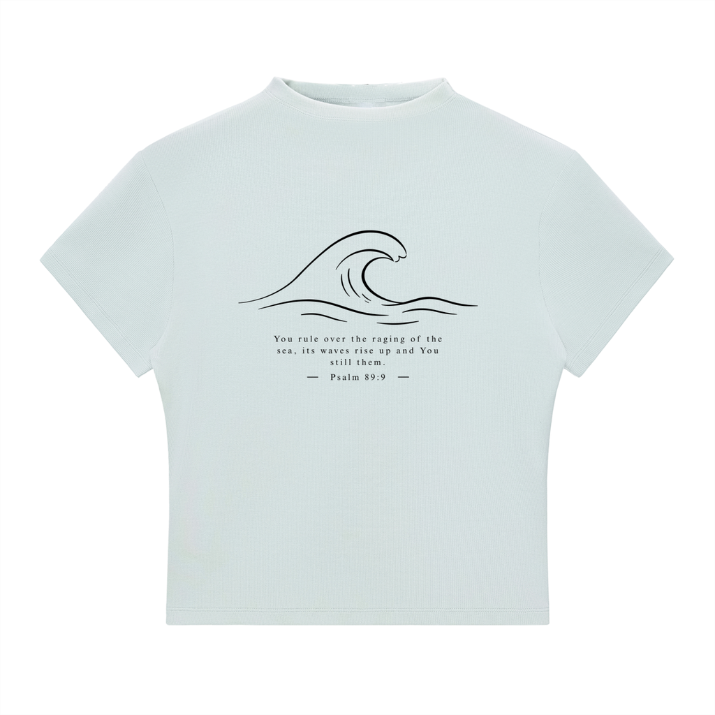 Stilled Wave Slim-Fit Mock Neck Top